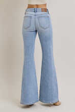 HIDDEN LIGHT WASH MOTO SEAMED STRETCH 33 IN INSEAM FLARE