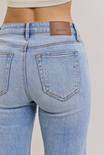 HIDDEN LIGHT WASH MOTO SEAMED STRETCH 33 IN INSEAM FLARE