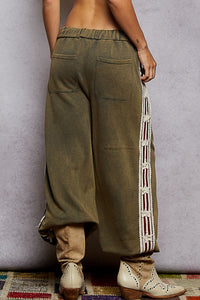 POL bottom in French terry with star patch trim - Vintage Moss or Black