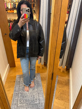 Washed Faux Leather Collared Zip-up Jacket - Black or Brown