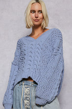 POL Chenille Sweater - Black, Cream or Evening Blue