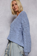 POL Chenille Sweater - Black, Cream or Evening Blue
