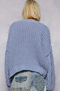 POL Chenille Sweater - Black, Cream or Evening Blue