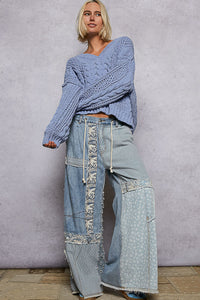 POL Chenille Sweater - Black, Cream or Evening Blue