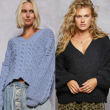 POL Chenille Sweater - Black, Cream or Evening Blue