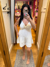 Ocean Drive Rib Knit Twist Front Dress - White