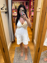 Ocean Drive Rib Knit Twist Front Dress - White