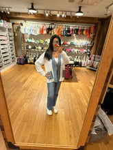 Denim Contrast Sweater Cardigan - White or Black