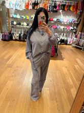 Mineral Washed Blue Plaid Sweatpants - Charcoal