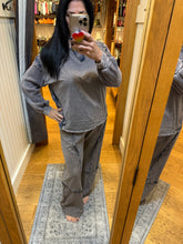 Mineral Washed Blue Plaid Sweatpants - Charcoal