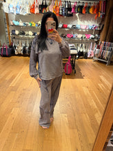 Mineral Washed Blue Plaid Sweatpants - Charcoal