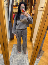 Mineral Washed Blue Plaid Sweatpants - Charcoal