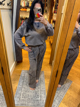 Mineral Washed Blue Plaid Sweatpants - Charcoal