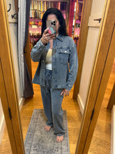 Washed Knit Denim Shacket - Denim Blue or Light Denim Blue