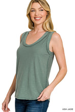 SLUB RAW EDGE DETAIL TANK TOP - ASSORTED COLORS