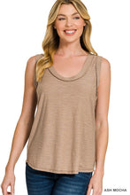 SLUB RAW EDGE DETAIL TANK TOP - ASSORTED COLORS