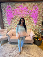 Ombre Waterdye Open Stitch Knitted Pullover - Lemon/Lilac or Blue/Pink