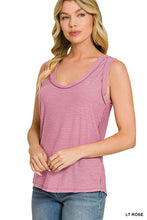 SLUB RAW EDGE DETAIL TANK TOP - ASSORTED COLORS