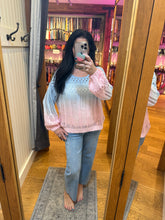 Ombre Waterdye Open Stitch Knitted Pullover - Lemon/Lilac or Blue/Pink