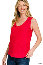 SLUB RAW EDGE DETAIL TANK TOP - ASSORTED COLORS