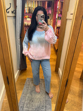 Ombre Waterdye Open Stitch Knitted Pullover - Lemon/Lilac or Blue/Pink