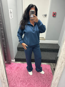 MODAL POLY SPAN QUARTER ZIP FUNNEL NECK PULLOVER - ASSORTED COLORS