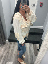 POL Open knit button down pocket hooded shirt top - Assorted Colors