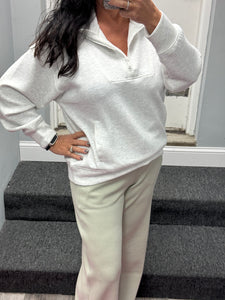 MODAL POLY SPAN QUARTER ZIP FUNNEL NECK PULLOVER - ASSORTED COLORS