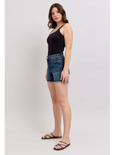 Judy Blue Tummy Control Fray Hem & Shield Back Pockets Shorts