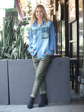 Denim Painted Top