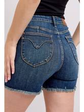 Judy Blue Tummy Control Fray Hem & Shield Back Pockets Shorts