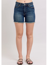 Judy Blue Tummy Control Fray Hem & Shield Back Pockets Shorts
