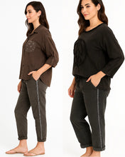 Rhinestone Stretch Pants - Dark Grey or Taupe