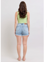 Judy Blue High Waist Tummy Control Light Destroy & Fray Hem Shorts