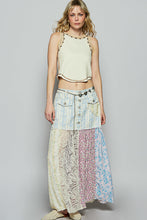 POL A-line body skirt in twill with button detail
