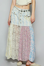 POL A-line body skirt in twill with button detail