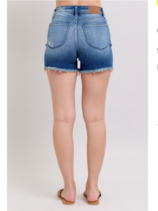 Judy Blue High Waist V-Front Shorts w Shield Pockets