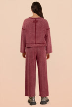 Mineral Washed Casual Knit Top & Pants Set - Black, Mocha or Wine