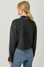 Mystree Washed Terry Cropped Jacket - Washed Black