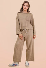 Mineral Washed Casual Knit Top & Pants Set - Black, Mocha or Wine