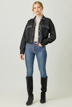Mystree Washed Terry Cropped Jacket - Washed Black