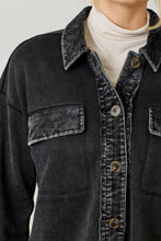 Mystree Washed Terry Cropped Jacket - Washed Black