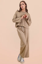 Mineral Washed Casual Knit Top & Pants Set - Black, Mocha or Wine