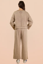 Mineral Washed Casual Knit Top & Pants Set - Black, Mocha or Wine