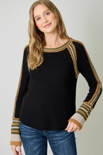 Mystree Raglan Sleeve Sweater Top - Sea foam, Stone Or Black