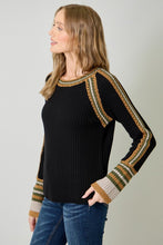 Mystree Raglan Sleeve Sweater Top - Sea foam, Stone Or Black