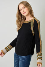 Mystree Raglan Sleeve Sweater Top - Sea foam, Stone Or Black