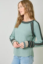 Mystree Raglan Sleeve Sweater Top - Sea foam, Stone Or Black