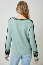 Mystree Raglan Sleeve Sweater Top - Sea foam, Stone Or Black