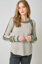 Mystree Raglan Sleeve Sweater Top - Sea foam, Stone Or Black